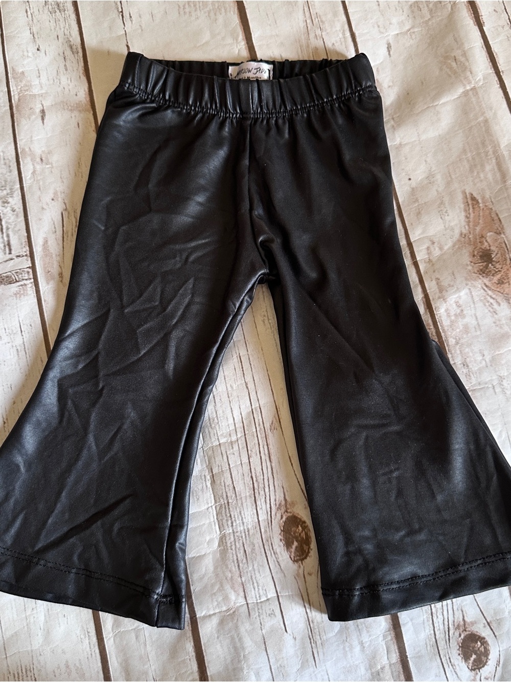 Harlow jade Black faux leather flare pants